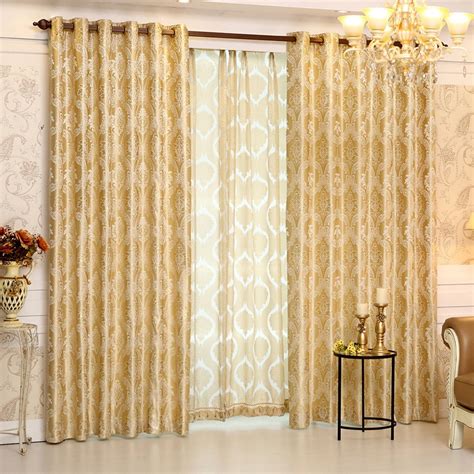 Romantic European Gold Luxury Curtains Cloth Curtains Window Curtains