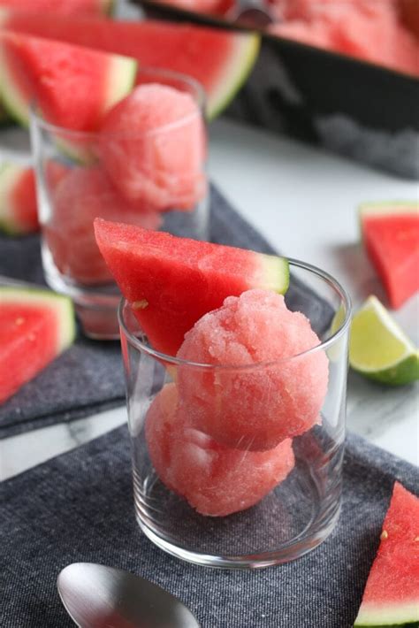 Refreshing Watermelon Sorbet Recipe 4 Ingredients Only Thrifty Nw Mom