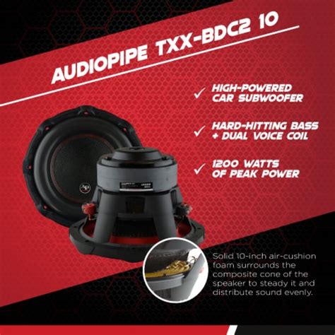 Audiopipe Txx Bdc2 10 High Power 1200w 10 4 Ohm Dvc Car Audio Subwoofer