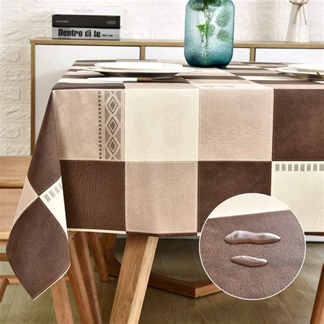 Square Vinyl Oilcloth Tablecloth Waterproof Wipeable Pvc Heavy Duty
