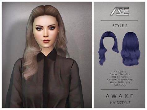 The Sims Resource Ade Awake Style 2 Hairstyle