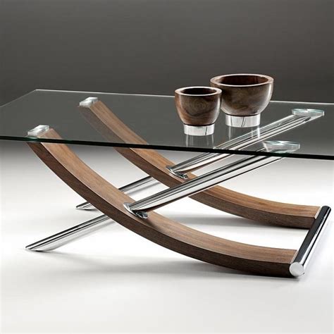 Glass Chrome And Wood Coffee Table Modern Glass Coffee Table