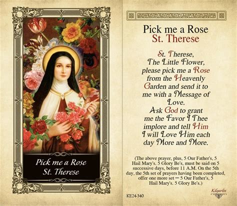 Miracle Prayer To St Therese The Little Flower Wilda Danner