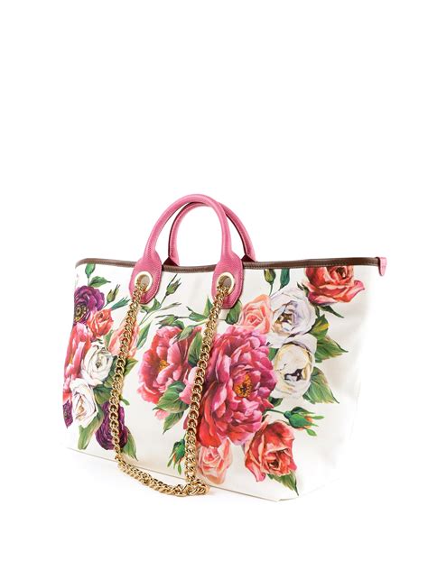 Dolce And Gabbana Capri Medium Printed Canvas Tote Totes Bags