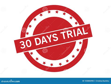 30 Days Trial Text On Red Stamp Vector Design Stock Vector