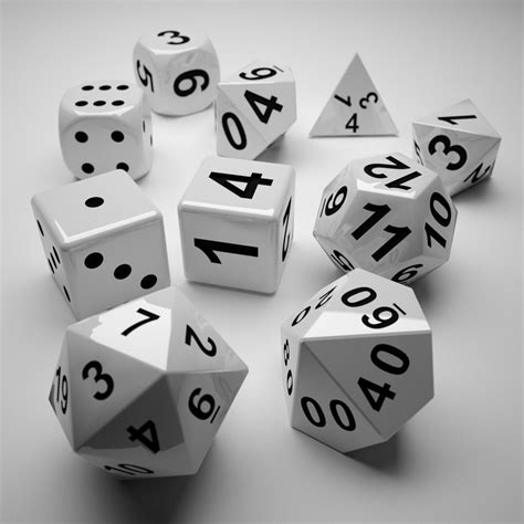 Role Playing Dice Complete Set 3d Model 3d Printable Stl