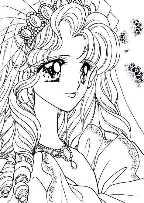 Japanese Shoujo Coloring Book 08 Аниме девушки Sketch Coloring Page