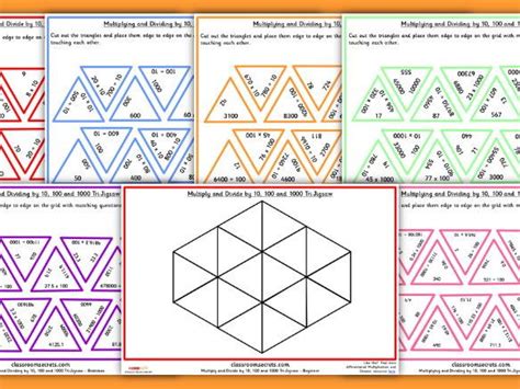Year 5 Multiplying And Dividing By 10 100 And 1000 Tarsia Game By