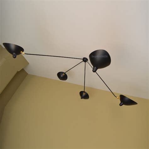 Serge Mouille Spider Ceiling Lamp Five Arm Satulight