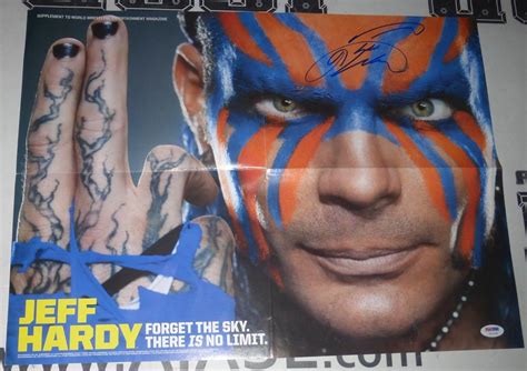 Jeff Hardy Signed Wwe 16x21 Magazine Centerfold Poster Psadna Coa
