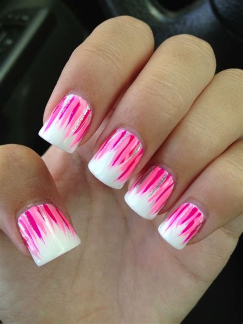 beautiful pink  white nails designs ideas     ecstasycoffee