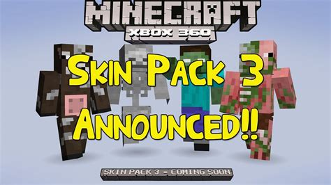 Minecraft Xbox 360 Skin Pack 3 Announced Cow Skeleton Zombie
