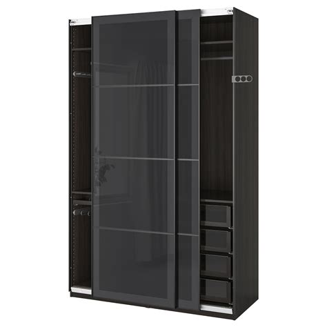 Ikea wardrobes pax bedroom furniture mirrored mirror dressing. PAX Wardrobe - black-brown, Uggdal gray glass 59x26x93 1/8 ...