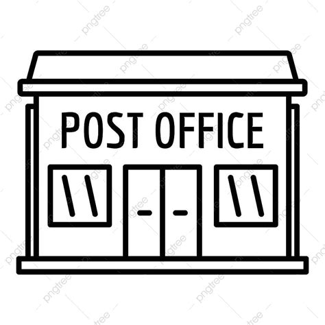 Gambar Ikon Gedung Kantor Pos Perbankan Surat Kode Pos Png Dan