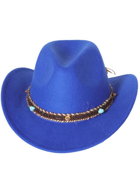 Ginsiom Western Cowboy Hat For Men Women Roll Up Felt Cowgirl Hat With