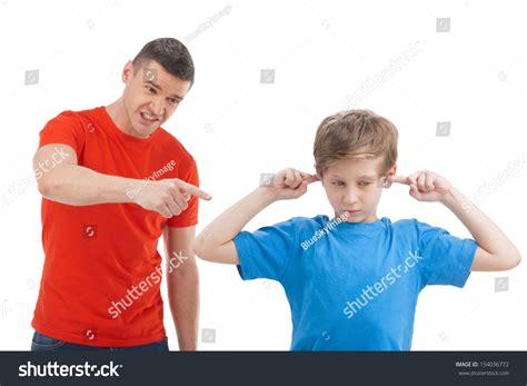 Father Shouting Son Angry Father Shouting Stock Photo 154036772