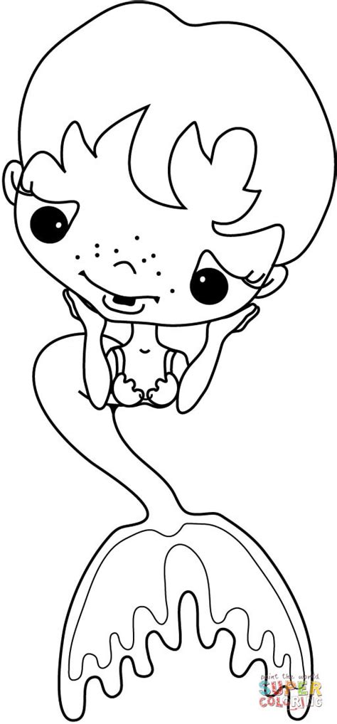 Free coloring sheets to print and download. Doll Mermaid with Short Haircut coloring page | Free ...