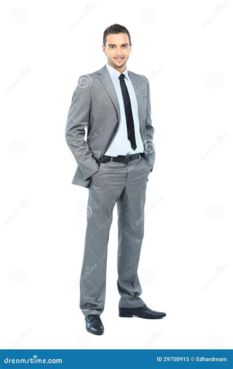 Full Body Portrait Of Happy Smiling Business Man Stock Image Image Of