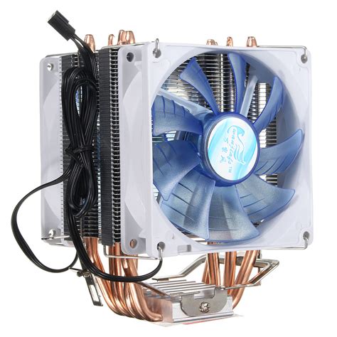 6 Heat Pipes Blue Led Cpu Cooling Fan Cooler Heat Sink For Intel Lag