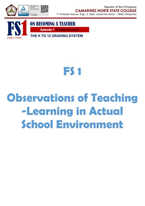 Field Study 1 Episode 2 Learner Diversity Developmental