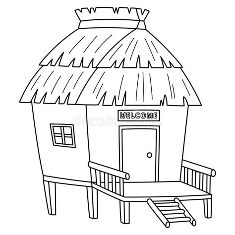 Nipa Hut Clipart Black And White Sun