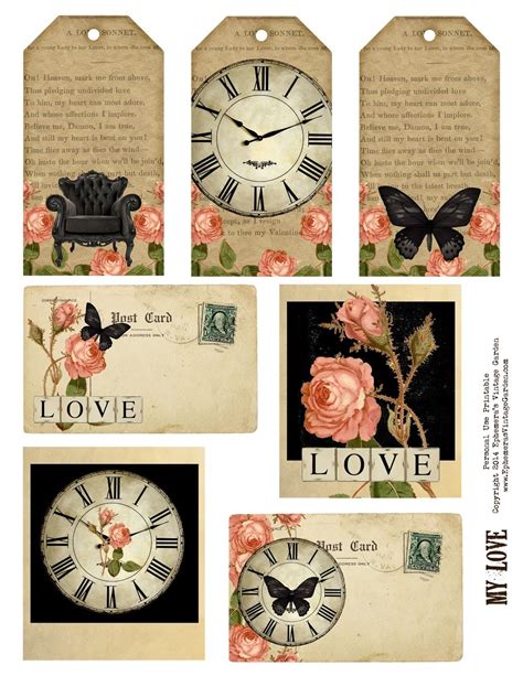 Free Weekly Printable Vintage Love Ephemera And Tags Ephemeras