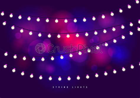 Bokeh Background With Outdoor String Lights Party Glowing Light Bulbs