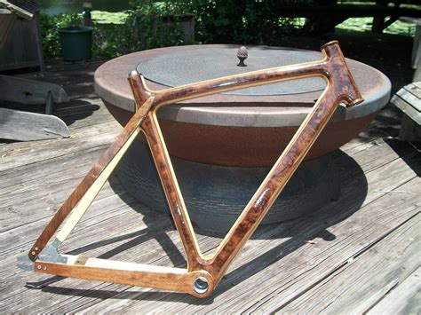 Finished Walnut Burlash Wood Bicycle Frame Wood Bike Wooden Bike