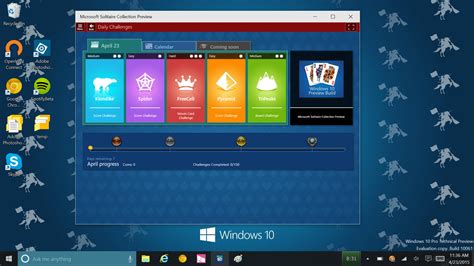 Here Is The New Solitaire Collection Found In Windows 10 10061 Preview