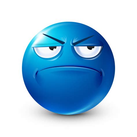 Unamused Face Blue Emoji