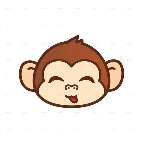 Cute Monkey Emoticon Icons Graphicriver