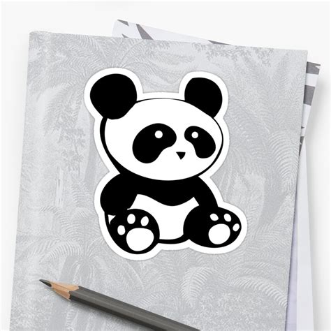 Panda Stickers By Tigerstriped Redbubble