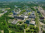 aerial view Eindhoven University of Technology, the TU Eindhoven is ...