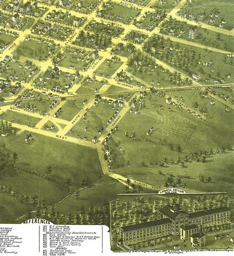 Raleigh North Carolina In 1872 Birds Eye View Aerial Panorama