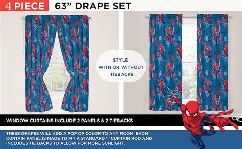 Jay Franco Marvel Spiderman Spidey Daze 63 Inch Drapes