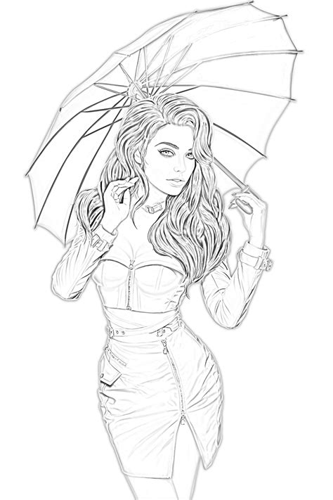 Pin Up Girl Coloring Pages