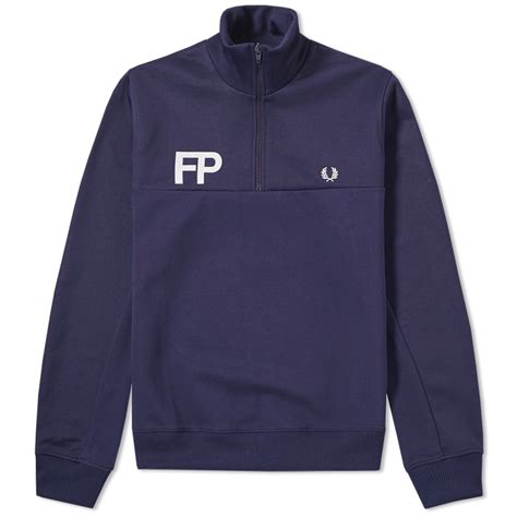 fred perry half zip logo track jacket fred perry