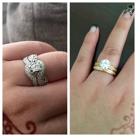 You can buy engagement and wedding rings that match, but if you have a very fancy engagement ring it is better. How should I wear my two engagement rings (wedding sets ...