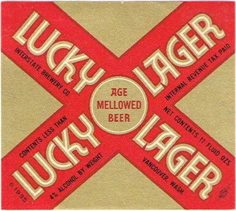 Item 20996 1939 Lucky Lager Beer Label Ws125 25