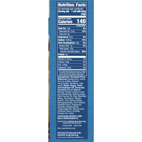 32 Pillsbury Cinnamon Rolls Nutrition Label Labels For Your Ideas