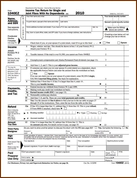Irs Fillable 1040ez Form Form Resume Examples Pa8mq7bx8r