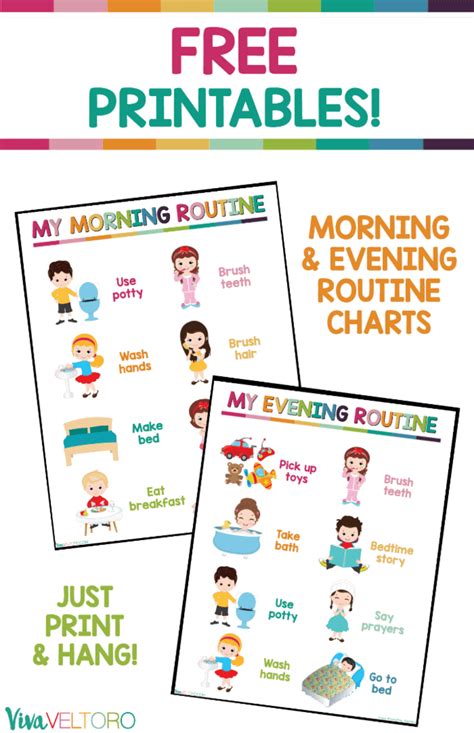 Kids Daily Routine Chart Free Printable Viva Veltoro