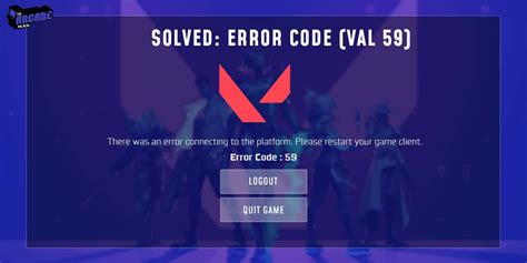 Solved Error Code Val 59 The Arcade Man