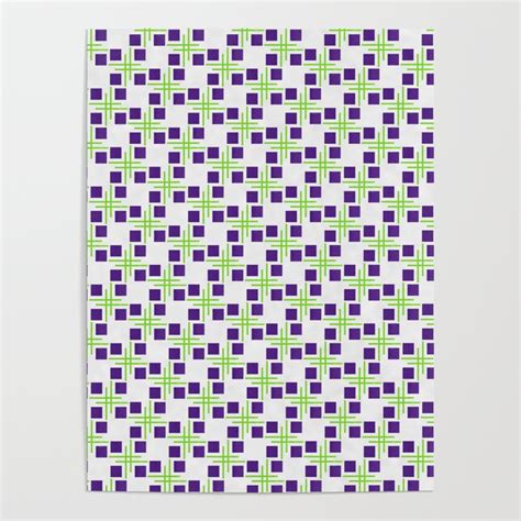 Large Purple Boxes And Green Lines Poster By Eric Pauker Society6