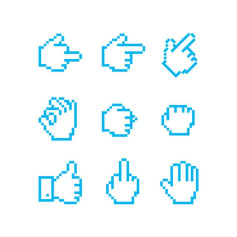 120 Pointing Hand Pixel Art Ilustraciones Gráficos Vectoriales Libres