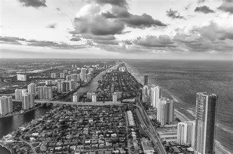 Wonderful Skyline Of Miami At Sunset Aerial View Stock Image Image