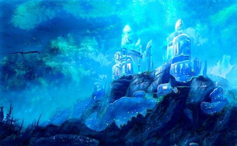 Enchanted Underwater Castle Landscape Art By Ben Dunwiley Redbubble