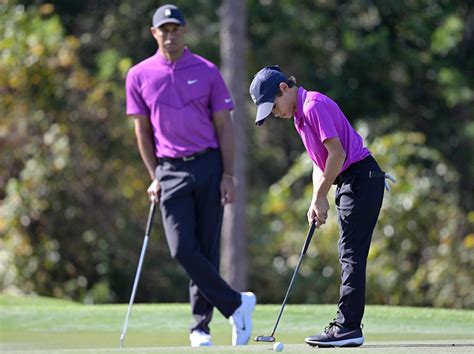 Tiger Woods Son Charlie Woods Hits Stunning Shot To Set Father Son