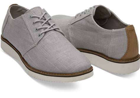 Toms Grey Linen Mens Preston Dress Shoes In Gray For Men Lyst