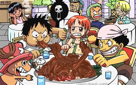 Brook Drink Food Franky Group Monkey D Luffy Nami Nico Robin One Piece